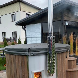 Luksus vildmarksbad med integreret brænder 5-8 prs. - Udebruser.dk